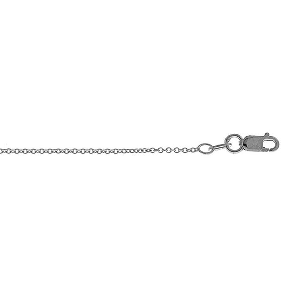 14KT White Gold .60mm Diamond-cut Cable Link Chain Necklace 