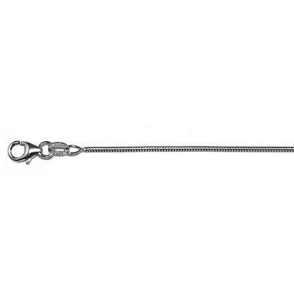 14K White Gold Snake Chain 1.2mm with Lobster Claw Clasp