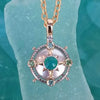 Caribbean Compass Pearl, Chrysocolla, and Sea Green Diamond Pendant