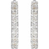Petite 14K White Gold Hinged Hoop Diamond Earrings