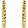 Petite Rope Design 14K Gold Hinged Hoop Earrings