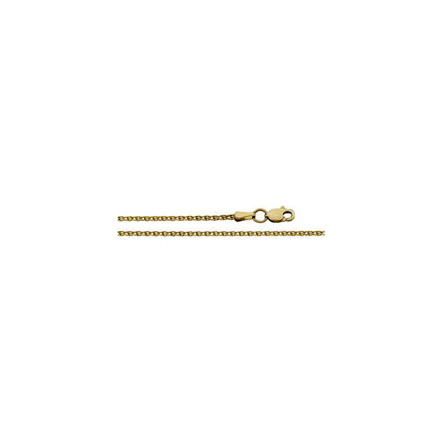 14K Yellow Gold Diamond Cut 1.5mm Wheat Chain with Lobster Claw Clasp