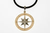 Compass Rose Classic Grande 14K Gold Hand-Engraved Pendant