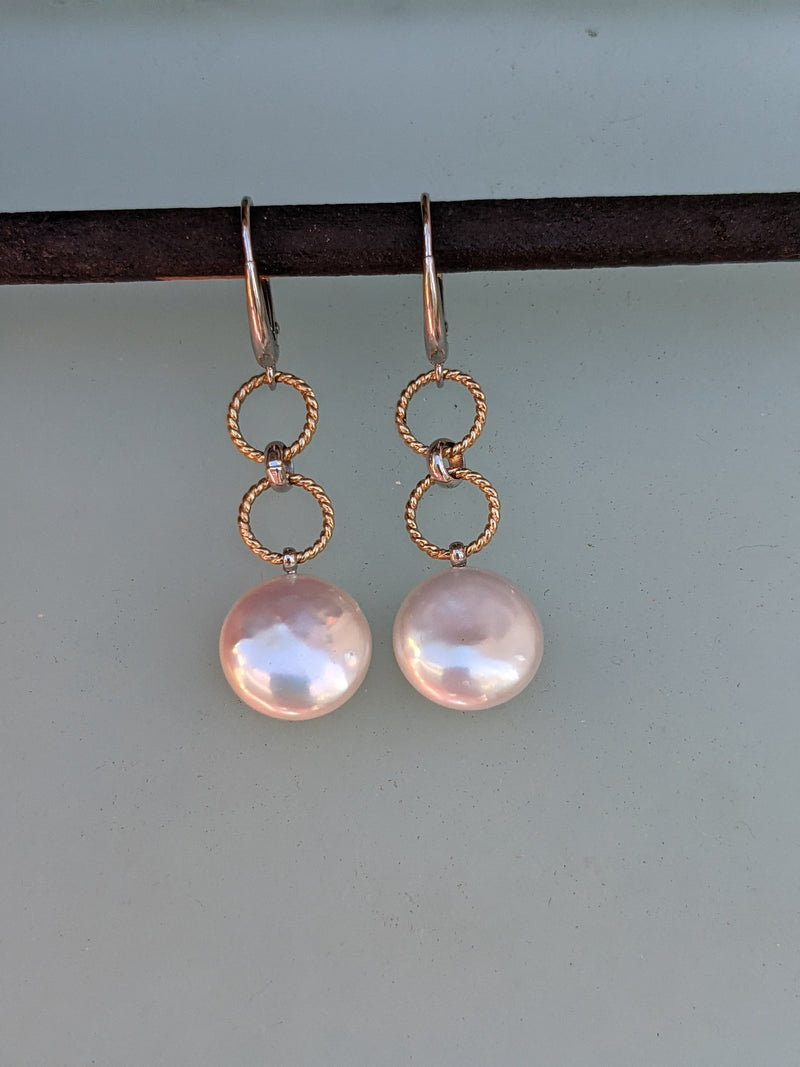 14K Gold Nauti Pearls Dangle Earrings