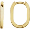 14K Gold Elongated Hoop Earrings (Paperclip)