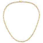 14K paperclip link featuring aternating rope textured links. Links are 3.55mm in width 18" length 14K yellow Gold