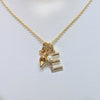14K Gold Rope Diamond Initial Charm