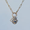 14K Gold Rope Diamond Initial Charm