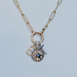 14K Gold Rope Diamond Initial Charm