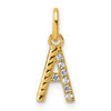 14K Gold Rope Diamond Initial Charm