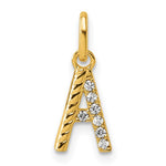 14K Gold Rope Diamond Initial Charm
