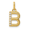 14K Gold Rope Diamond Initial Charm