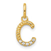 14K Gold Rope Diamond Initial Charm