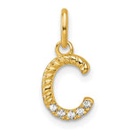 14K Gold Rope Diamond Initial Charm