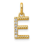 14K Gold Rope Diamond Initial Charm