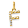 14K Gold Rope Diamond Initial Charm