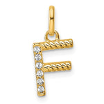 14K Gold Rope Diamond Initial Charm