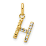 14K Gold Rope Diamond Initial Charm