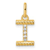 14K Gold Rope Diamond Initial Charm