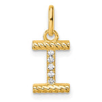 14K Gold Rope Diamond Initial Charm