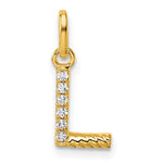 14K Gold Rope Diamond Initial Charm
