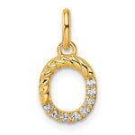 14K Gold Rope Diamond Initial Charm