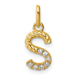 14K Gold Rope Diamond Initial Charm