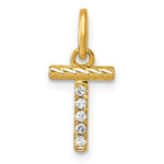 14K Gold Rope Diamond Initial Charm
