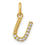 14K Gold Rope Diamond Initial Charm
