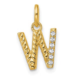 14K Gold Rope Diamond Initial Charm