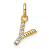 14K Gold Rope Diamond Initial Charm