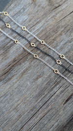 14K Gold Rope Station Bracelet with 5 Links