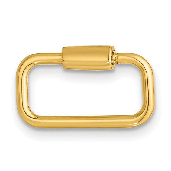 14K Polished Gold Rectangle Clasp Charm Holder