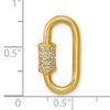 14K Gold Polished Oval Clasp Diamond Charm Holder