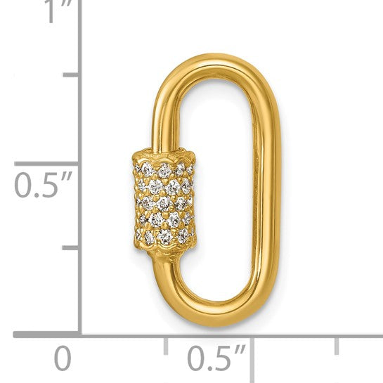 14K Gold Polished Oval Clasp Diamond Charm Holder – Maggie Lee Designs