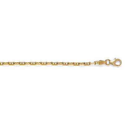 14K Yellow Gold Anchor Link Chain 2.7mm with Lobster Claw Clasp