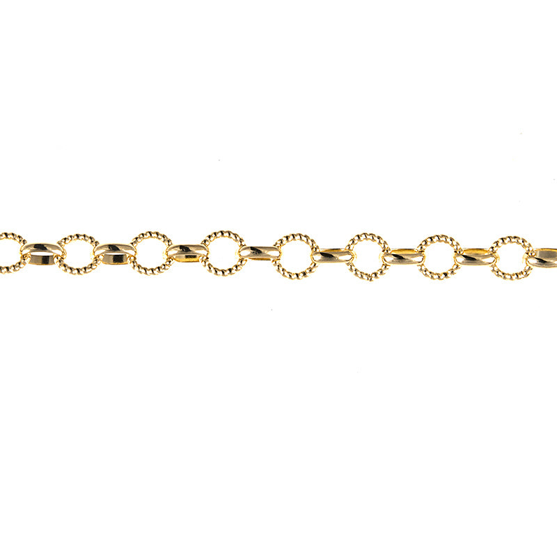 Sweet and Petite 14K Yellow Gold Rope & Rolo Necklace