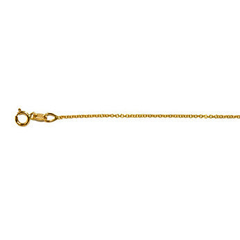 14K Yellow Gold Cable Link Chain 1.1mm with Spring Ring Clasp