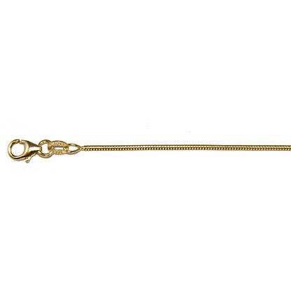 14K Yellow Gold Snake Chain 1.2mm with Lobster Claw Clasp