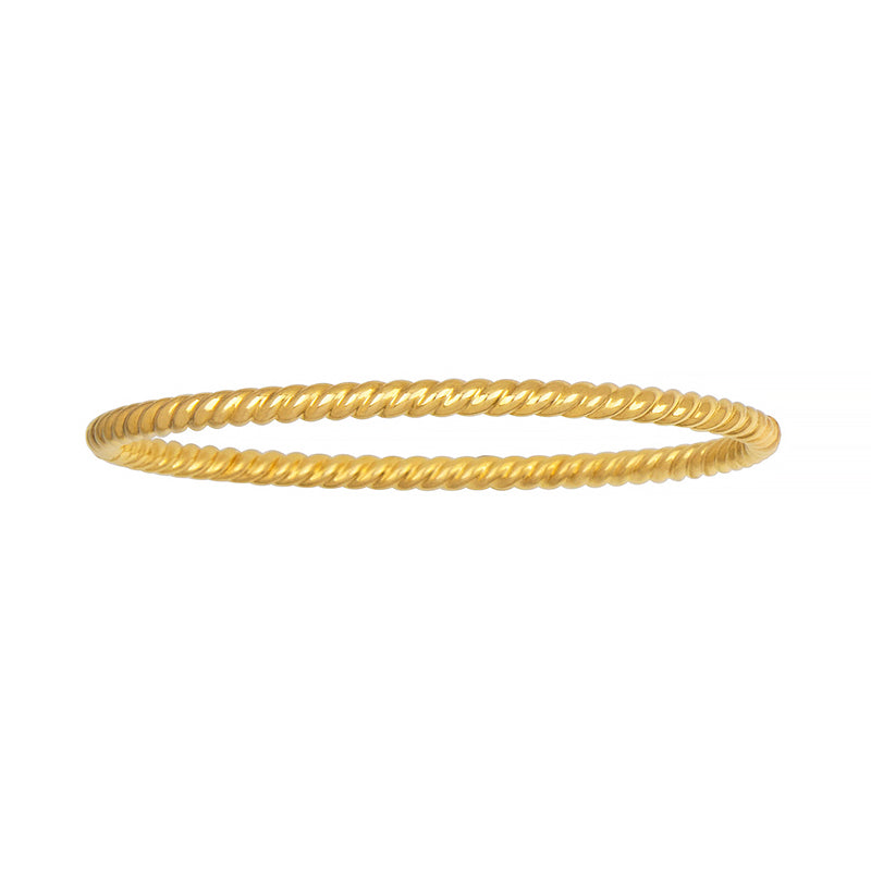 14K Rose Gold & White Gold Twisted Bangle Bracelet
