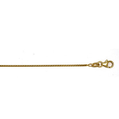 14K Yellow Franco Link Chain 1mm with Lobster Claw Clasp