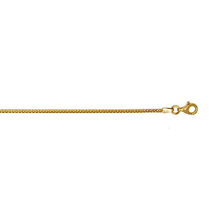 14K Yellow Franco Link Chain 1.5mm with Lobster Claw Clasp