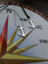 Engravable Sterling Silver Anchor Pendant and Necklace
