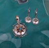Caribbean Compass Rose 14K Pearl Earrings