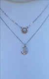 Compass Rose Petite 14K Two-Tone Gold Rope Rim and Diamond Necklace