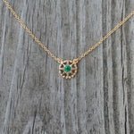 Compass Rose Petite 14K Two-Tone Gold Rope Rim and Diamond Necklace