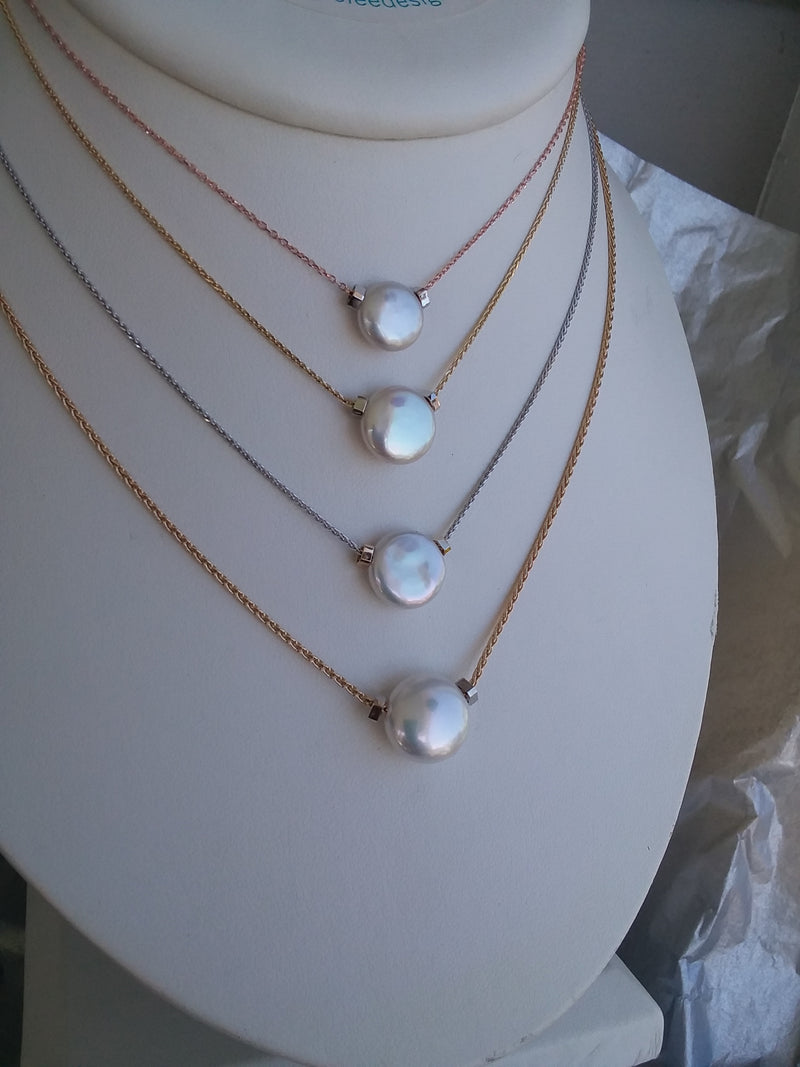 Rose Gold Layered Pearl & Coin Necklace Set