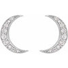 14K Gold Crescent Moon Diamond Post Earrings