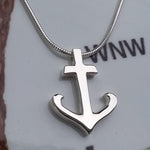 Engravable Sterling Silver Anchor Pendant and Necklace