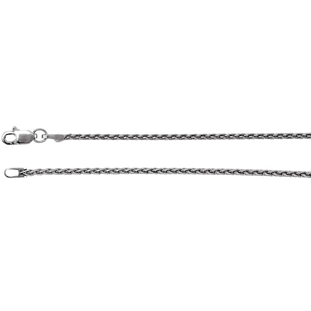 Sterling Silver Wheat Chain 1.5mm with Lobster Claw Clasp